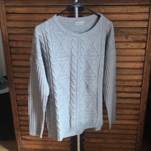 German Grey Cable Knit Fisherman Sweater